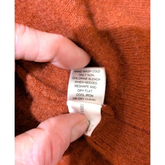 Banana Republic Women 100% Cashmere Shawl Collar Cardigan Medium Showgirl Orange - Picture 6 of 11